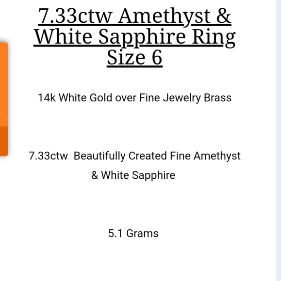 💌Amethyst & White Sapphire Ring💫 - Picture 4 of 8